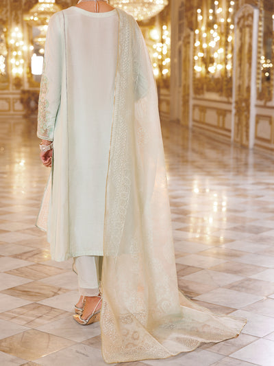 Sheesha Silk Light Green Stitched Suit - Almirah