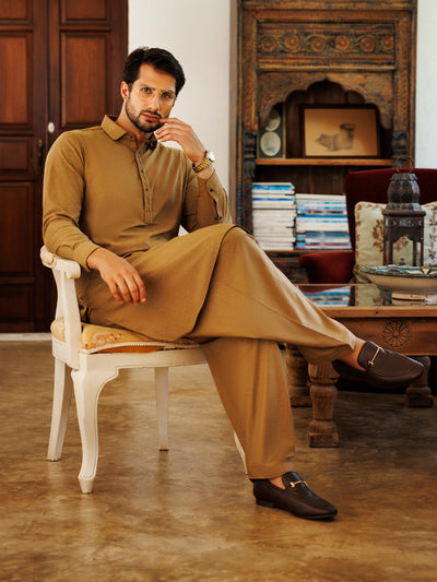 Blended Green Shalwar Kameez - J. Junaid Jamshed