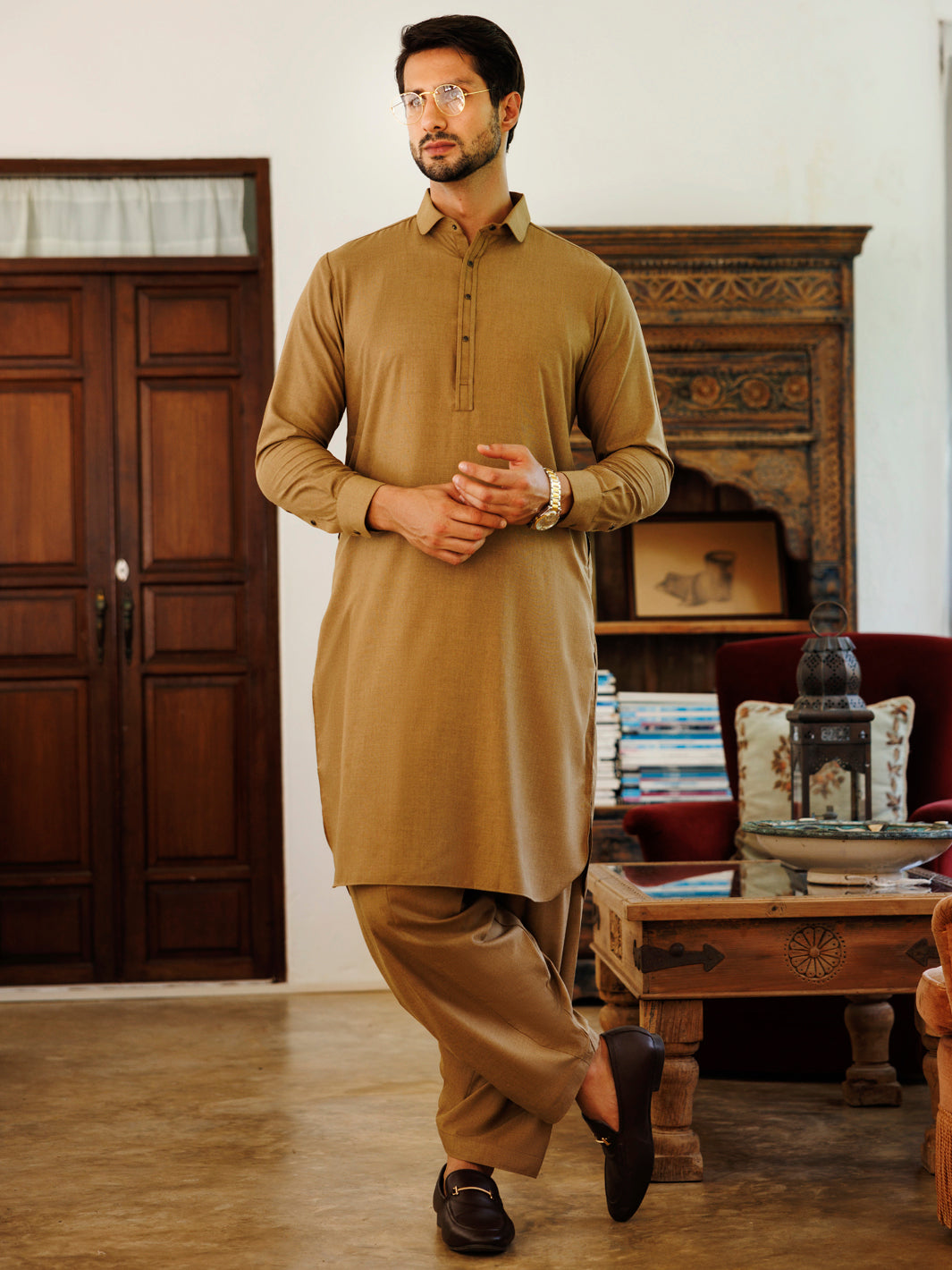 Blended Green Shalwar Kameez - J. Junaid Jamshed