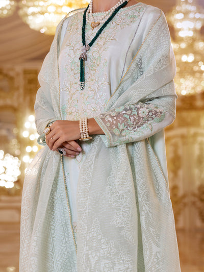 Sheesha Silk Light Green Stitched Suit - Almirah