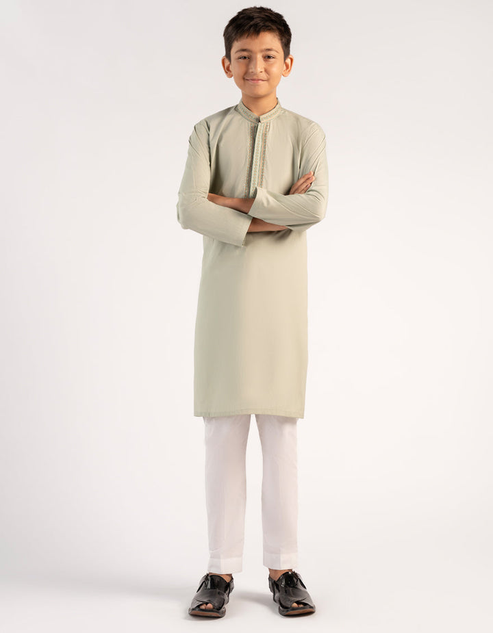 Blended Light Green Kurta - J. Junaid Jamshed