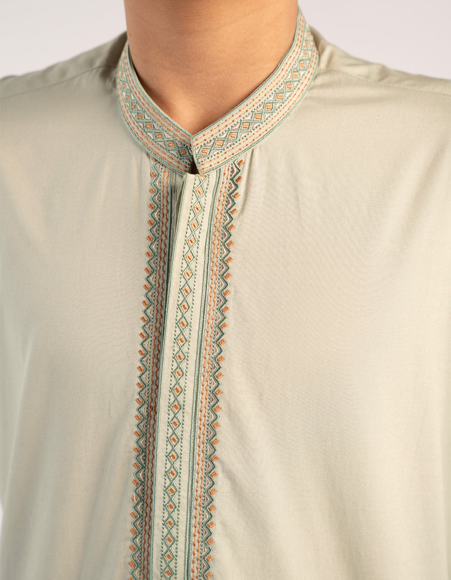 Blended Light Green Kurta - J. Junaid Jamshed