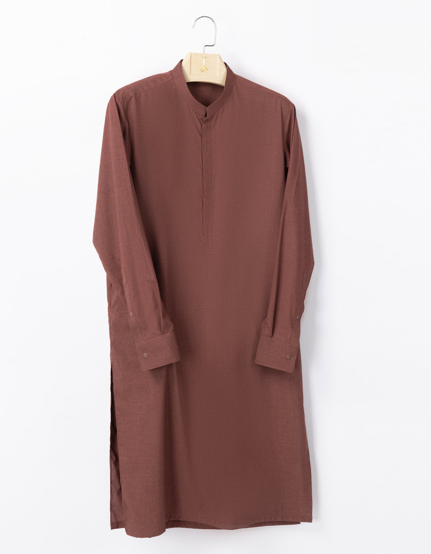 Blended Rust Kurta Trouser - J. Junaid Jamshed