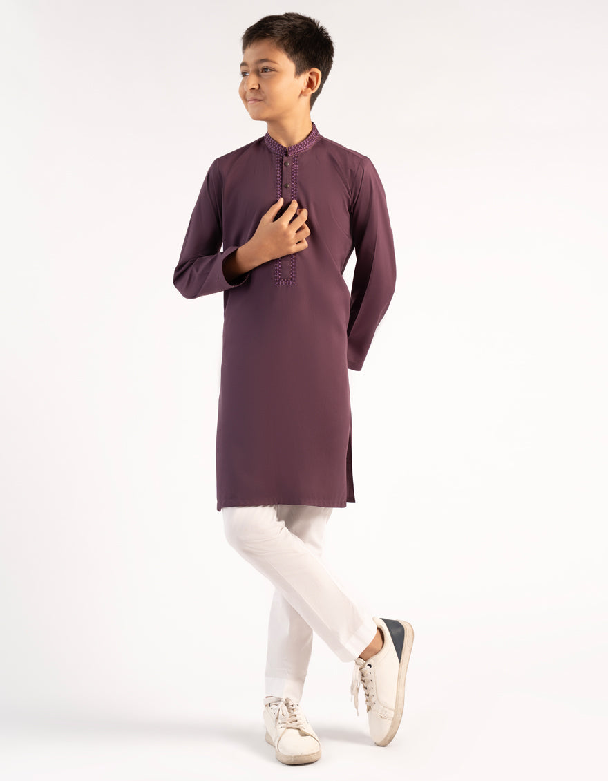 Blended Purple Kurta - J. Junaid Jamshed