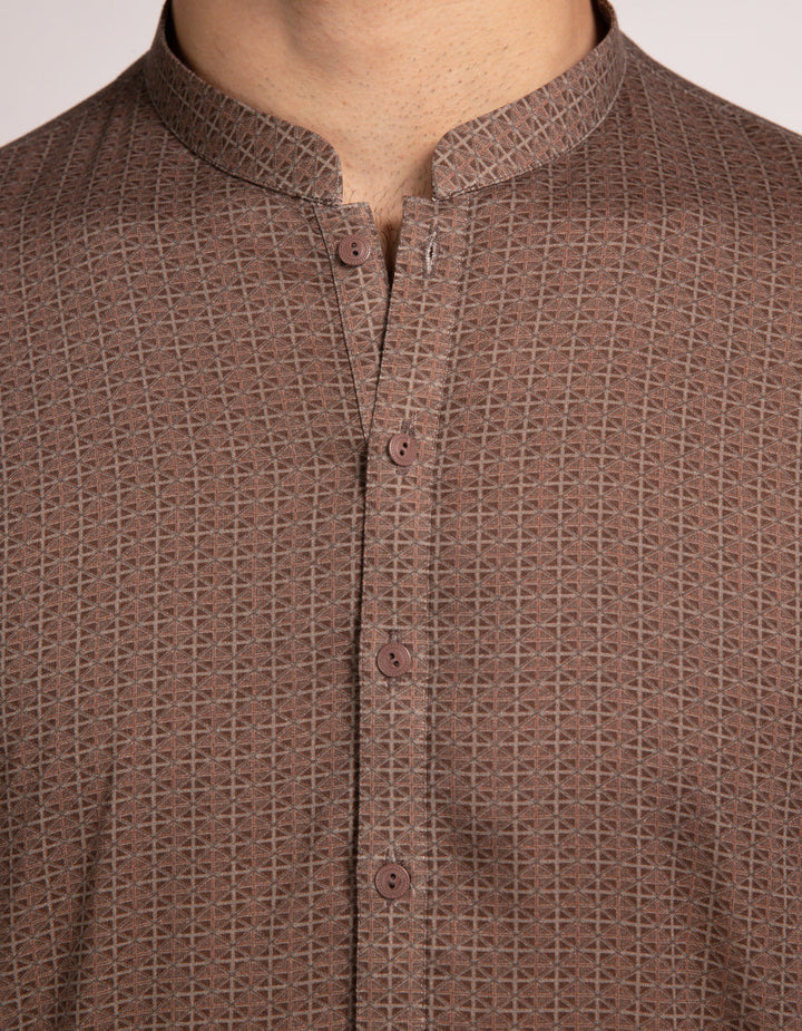 Cotton Brown Kurta - J. Junaid Jamshed
