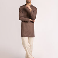 Cotton Brown Kurta - J. Junaid Jamshed