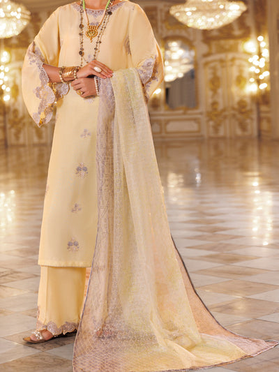 Sheesha Silk Lemon Stitched Suit - Almirah