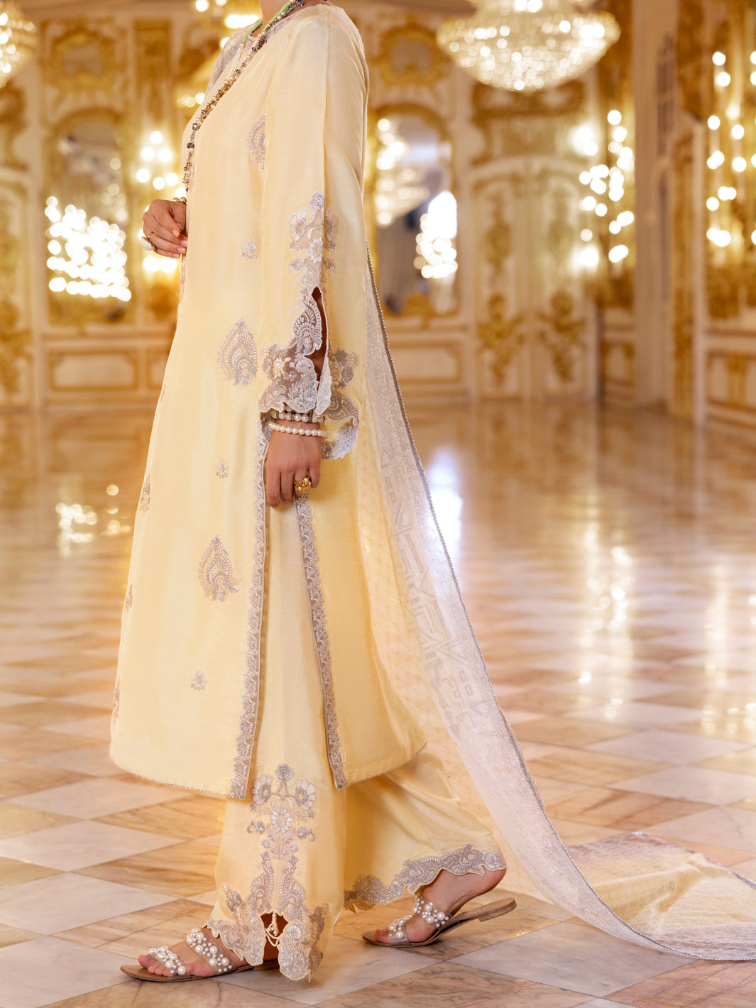 Sheesha Silk Lemon Stitched Suit - Almirah