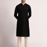 Cotton Black Kurta - J. Junaid Jamshed
