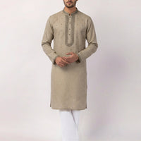 Polyester Dull Gold Special Kurta - J. Junaid Jamshed