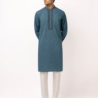 Cotton Turquoise Kurta - J. Junaid Jamshed