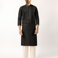 Polyester Black Special Kurta - J. Junaid Jamshed