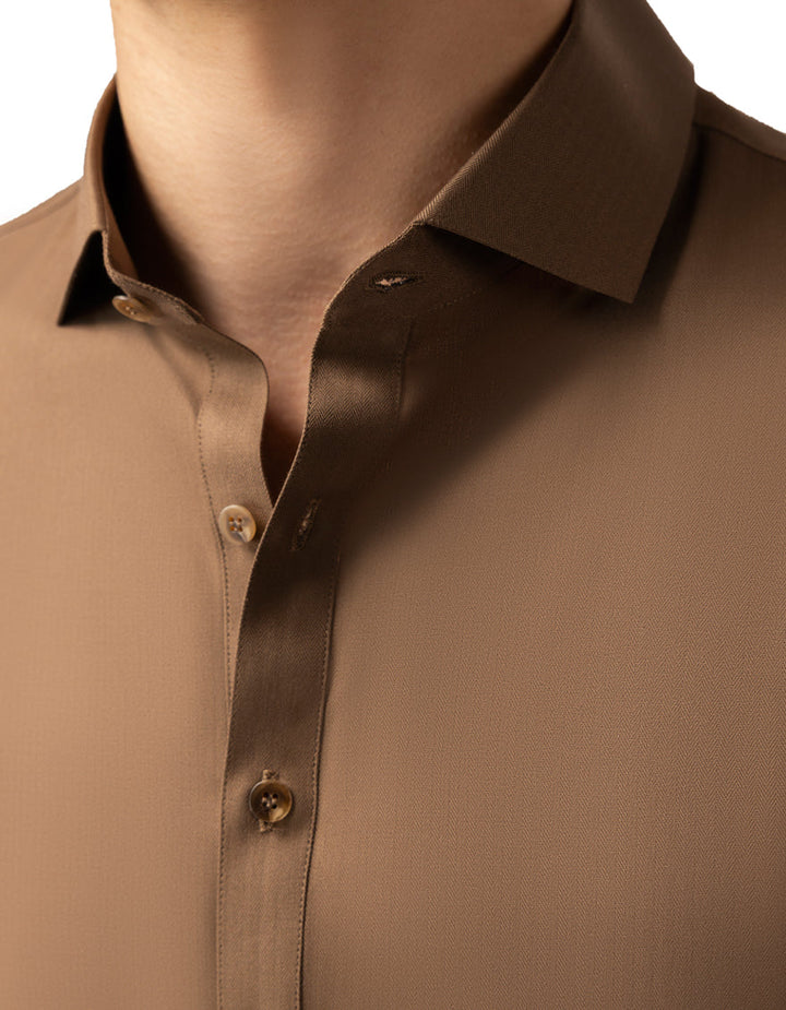 Blended Brown Shalwar Kameez - J. Junaid Jamshed