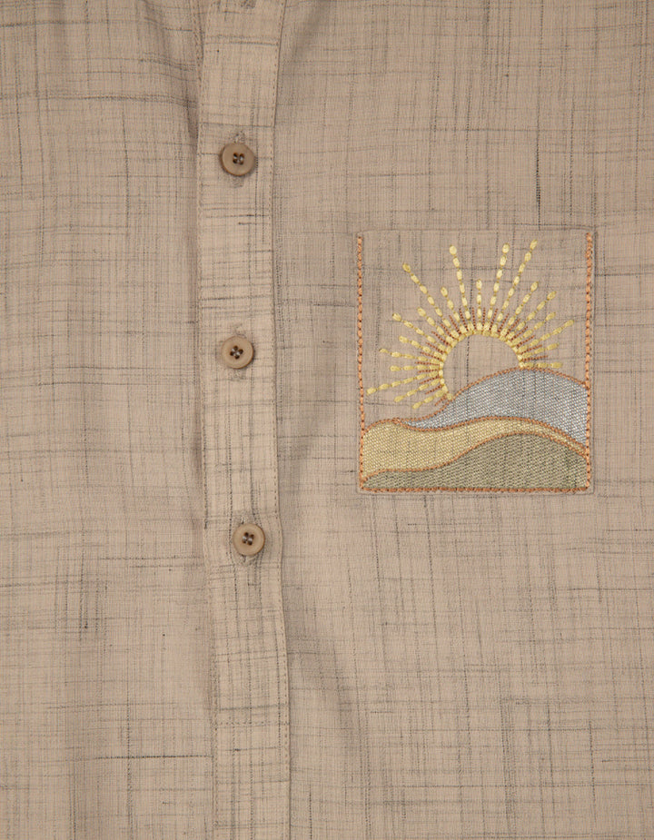 Polyester Fawn Kurta Trouser - J. Junaid Jamshed