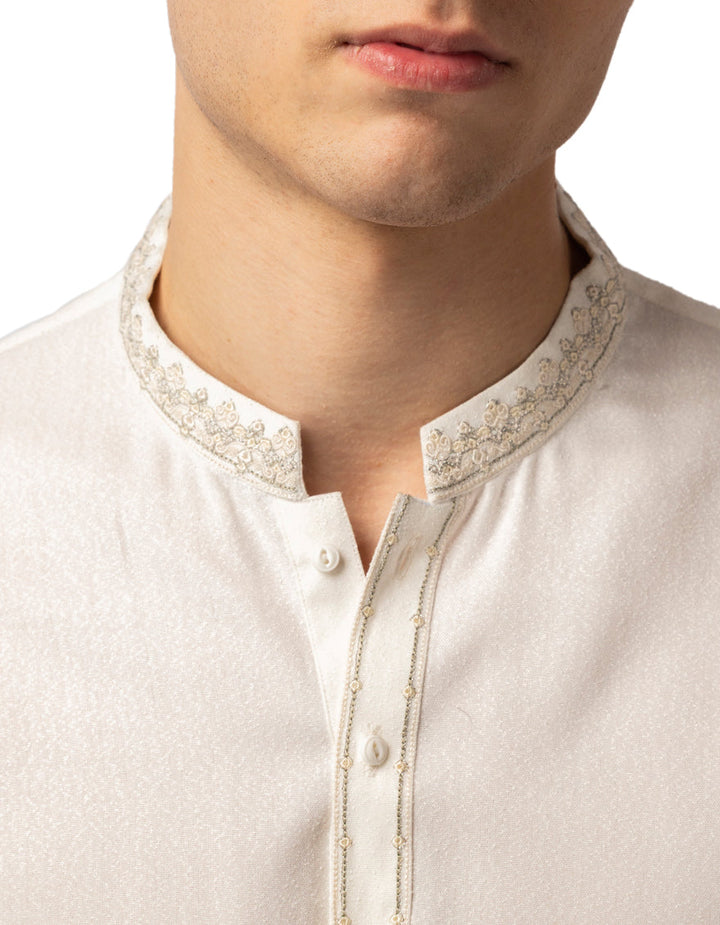 Blended White Shalwar Kameez - J. Junaid Jamshed