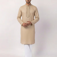 Polyester Fawn Special Kurta - J. Junaid Jamshed