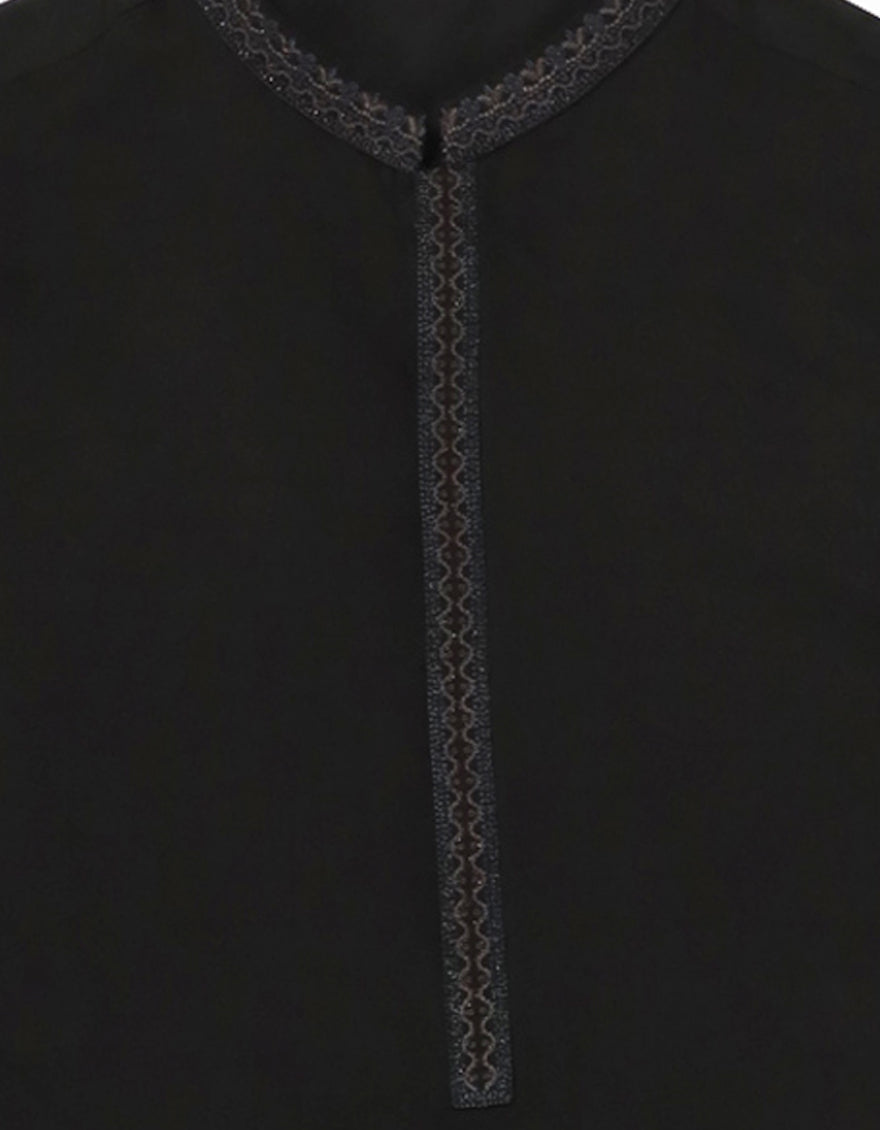 Blended Black Special Kurta - J. Junaid Jamshed