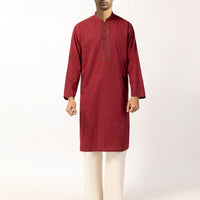 Cotton Maroon Kurta Trouser - J. Junaid Jamshed