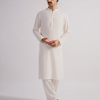 Blended Cream Shalwar Kameez - J. Junaid Jamshed