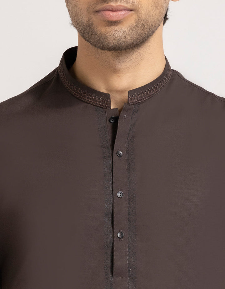 Blended Brown Shalwar Kameez - J. Junaid Jamshed