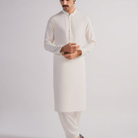 Blended Cream Shalwar Kameez - J. Junaid Jamshed
