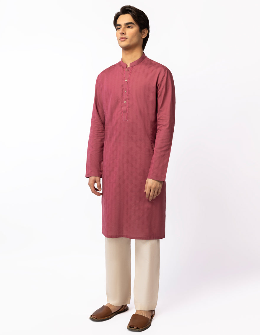 Cotton Pink Kurta - J. Junaid Jamshed