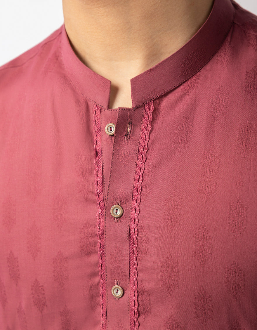 Cotton Pink Kurta - J. Junaid Jamshed