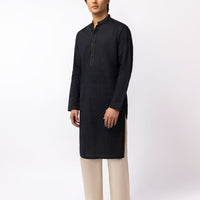 Cotton Charcoal Kurta - J. Junaid Jamshed
