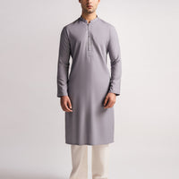Blended Silver Grey Kurta - J. Junaid Jamshed