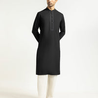 Blended Black Kurta - J. Junaid Jamshed