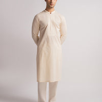 Cotton Cream Kurta - J. Junaid Jamshed
