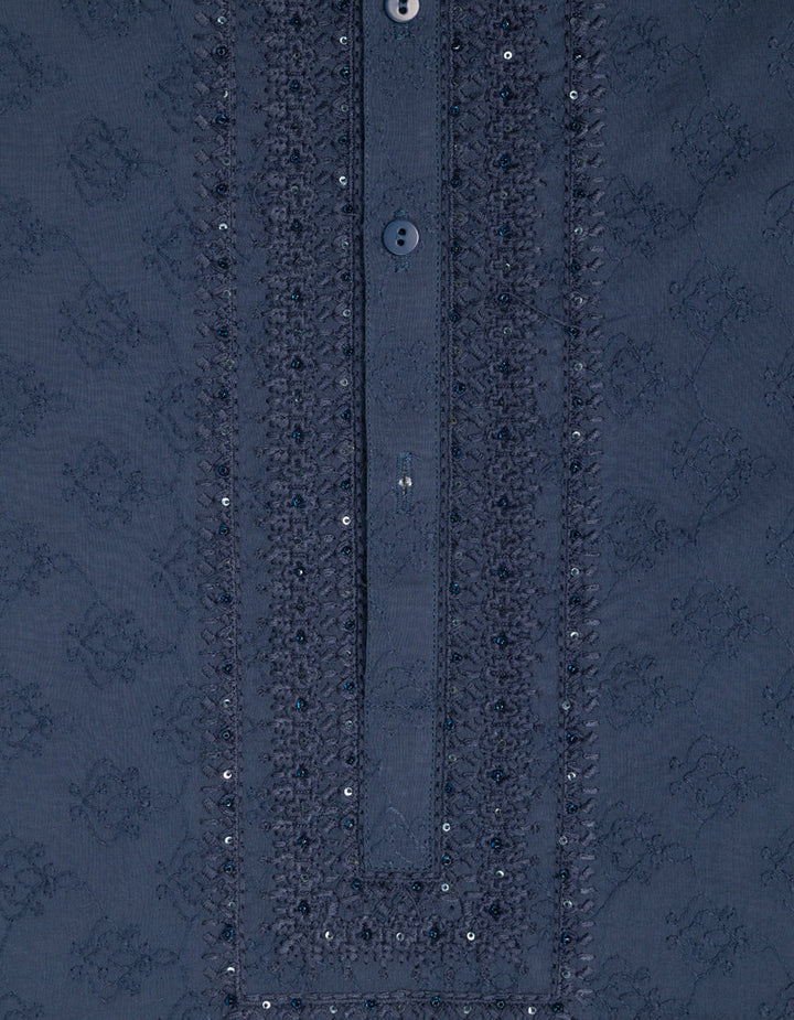Cotton Blue Kurta - J. Junaid Jamshed