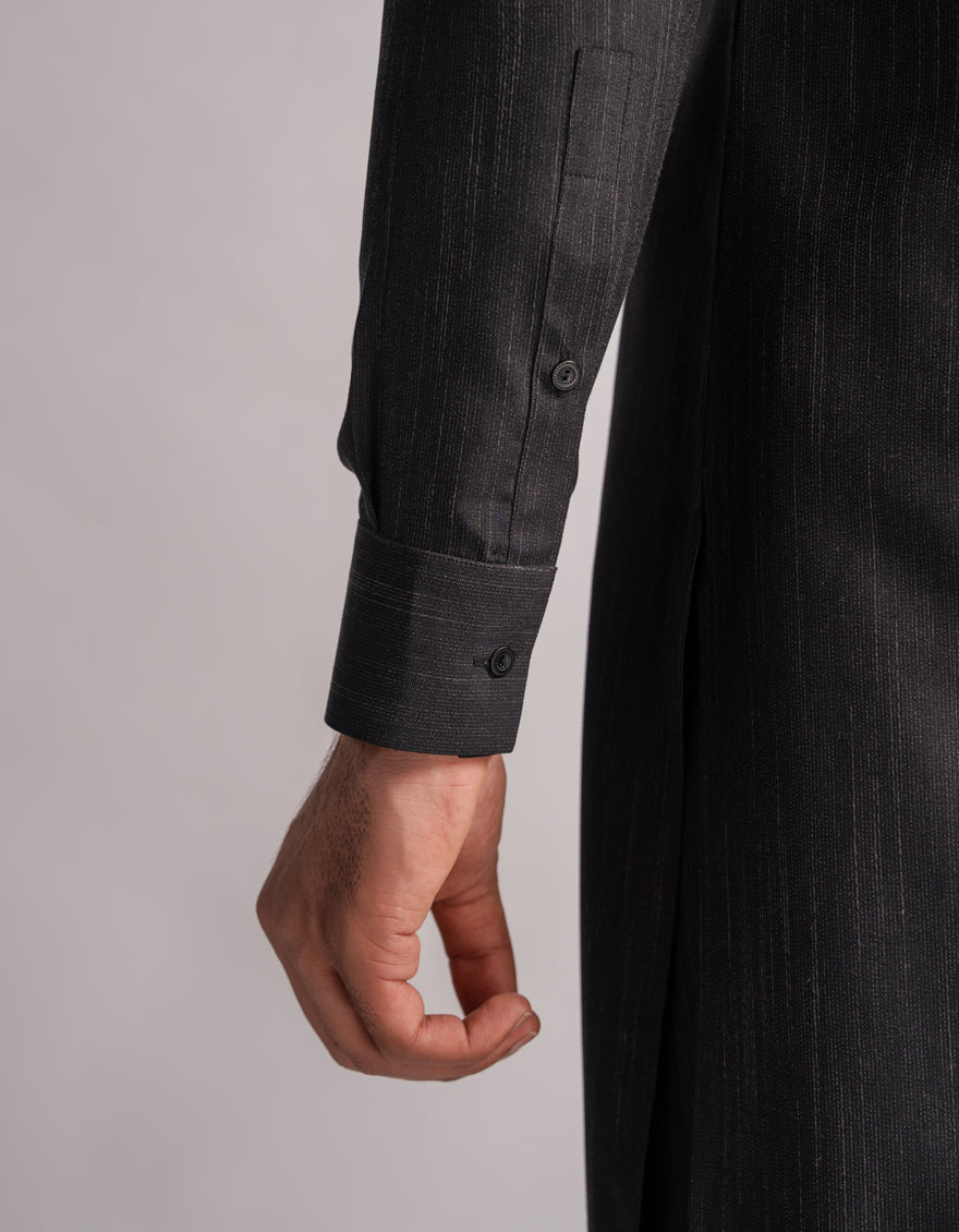 Polyester Charcoal Kurta Trouser - J. Junaid Jamshed
