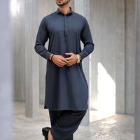 Blended Grey Shalwar Kameez - J. Junaid Jamshed