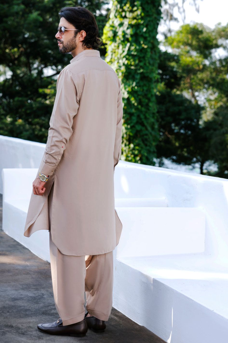 Blended Light brown Shalwar Kameez - Wasim Akram by Almirah