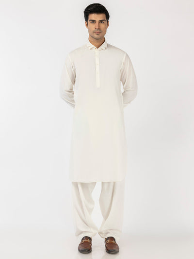 Blended White Shalwar Kameez - J. Junaid Jamshed