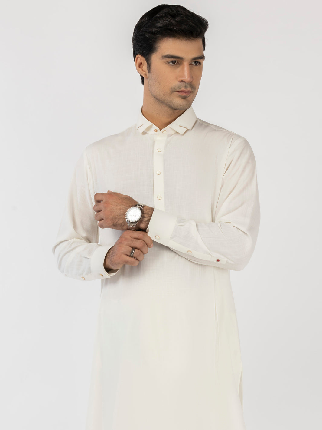 Blended White Shalwar Kameez - J. Junaid Jamshed