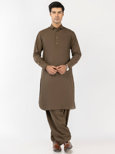 Blended Olive Shalwar Kameez - J. Junaid Jamshed