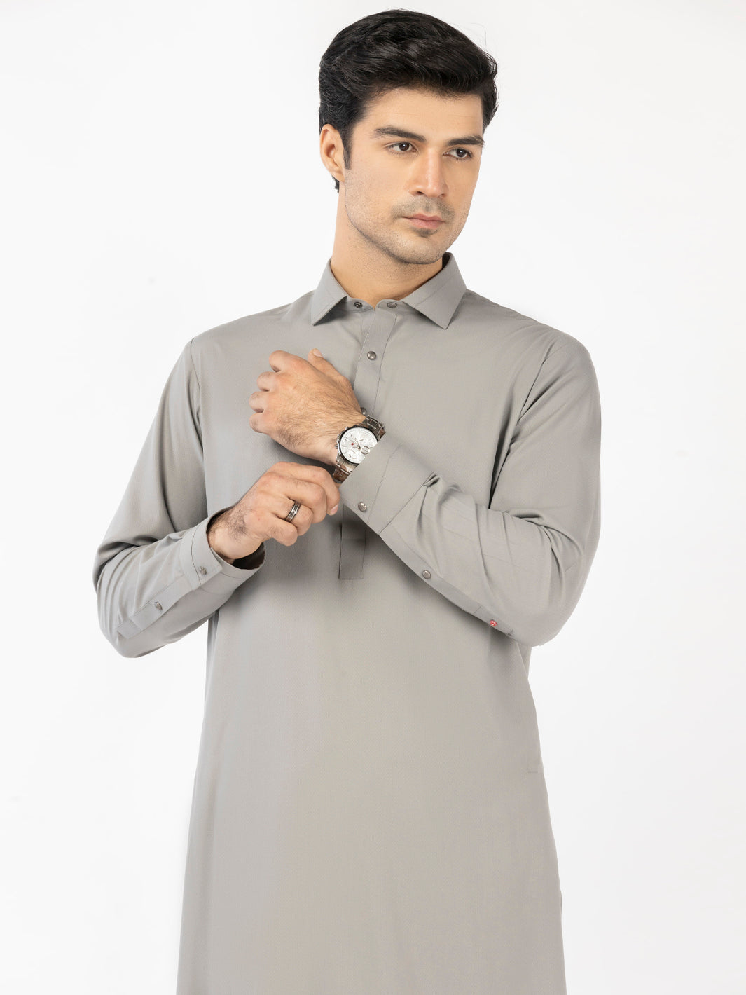 Blended Grey Shalwar Kameez - J. Junaid Jamshed