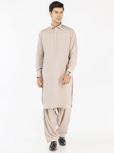 Blended Fawn Shalwar Kameez - J. Junaid Jamshed