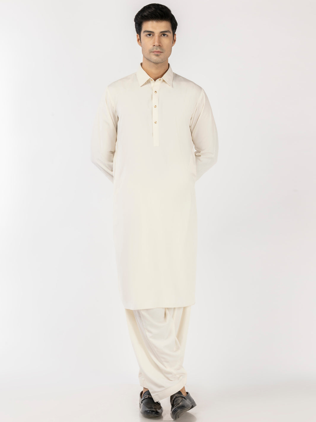 Blended Off White Shalwar Kameez - J. Junaid Jamshed