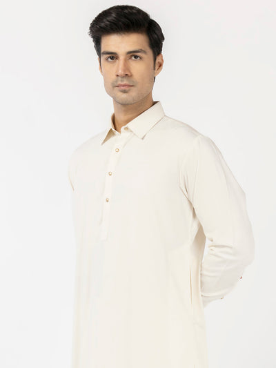 Blended Off White Shalwar Kameez - J. Junaid Jamshed