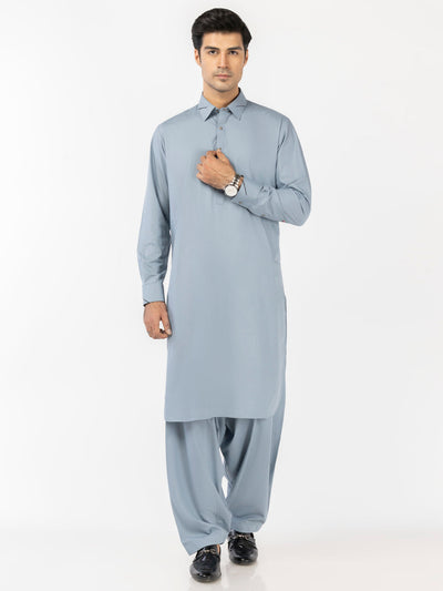 Blended Light Blue Shalwar Kameez- Almirah