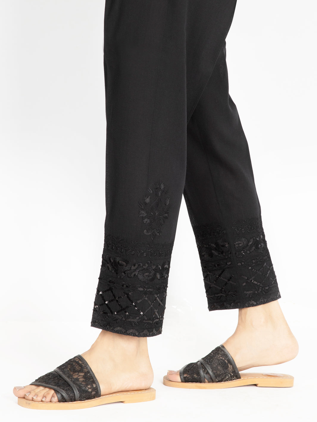 Lawn Black Trouser - Almirah