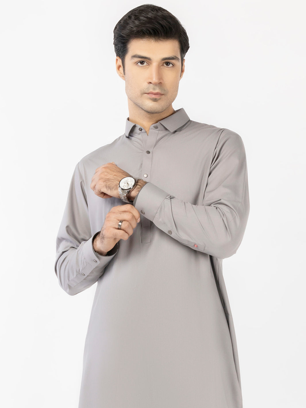 Blended Grey Shalwar Kameez- Almirah
