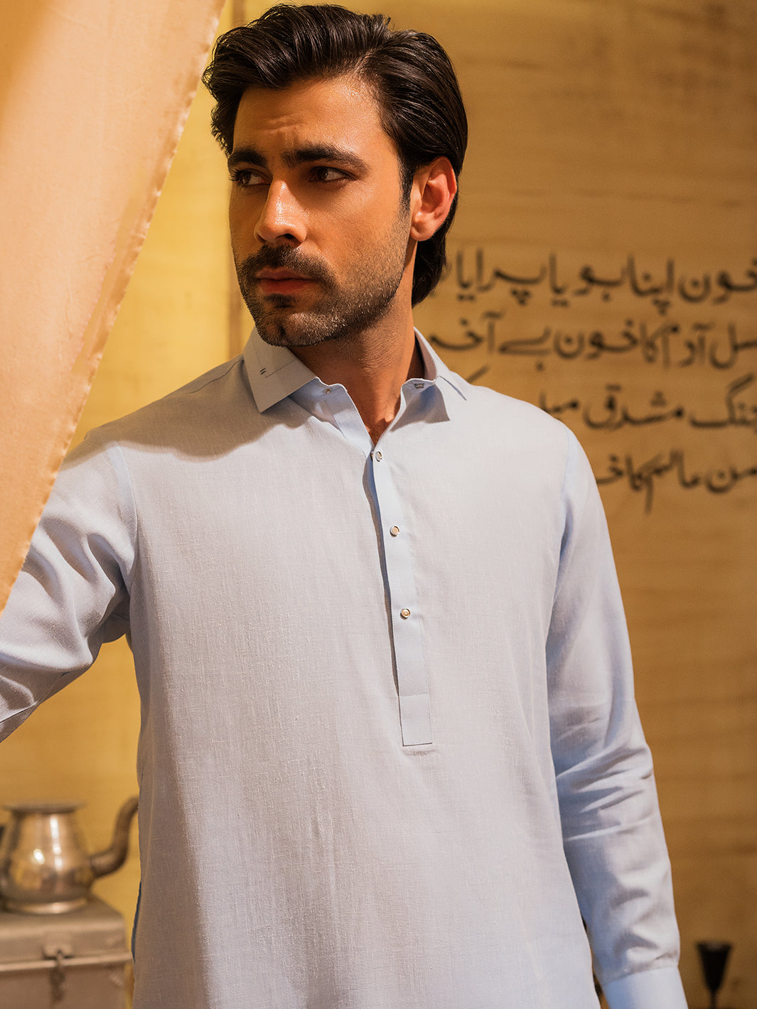 Blended Sky Blue Shalwar Kameez- Almirah