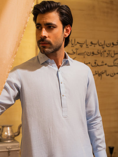 Blended Sky Blue Shalwar Kameez- Almirah