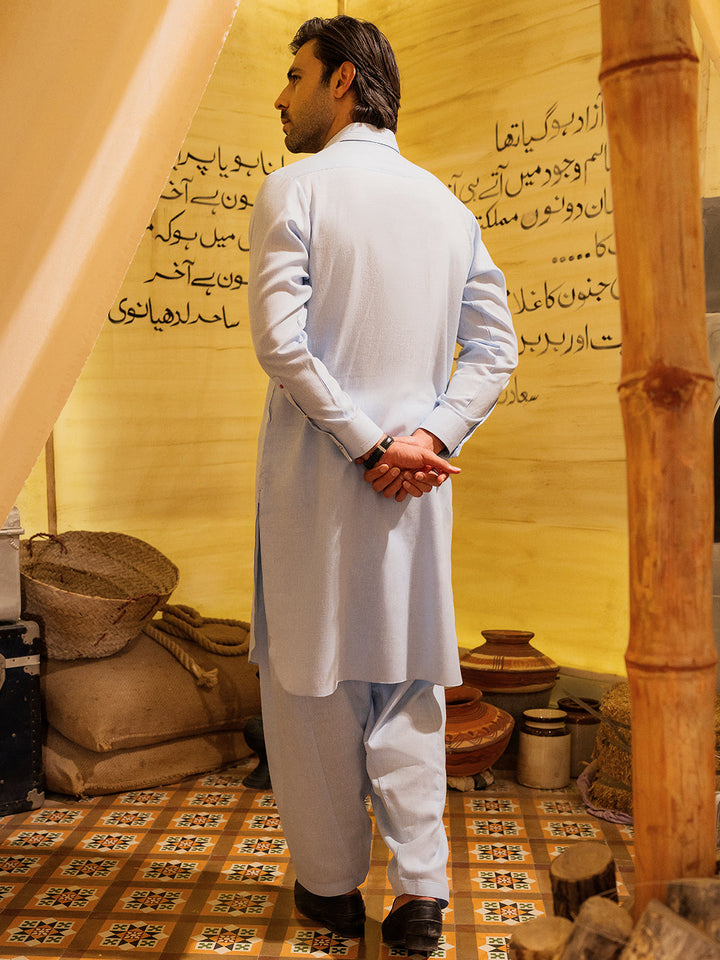 Blended Sky Blue Shalwar Kameez- Almirah