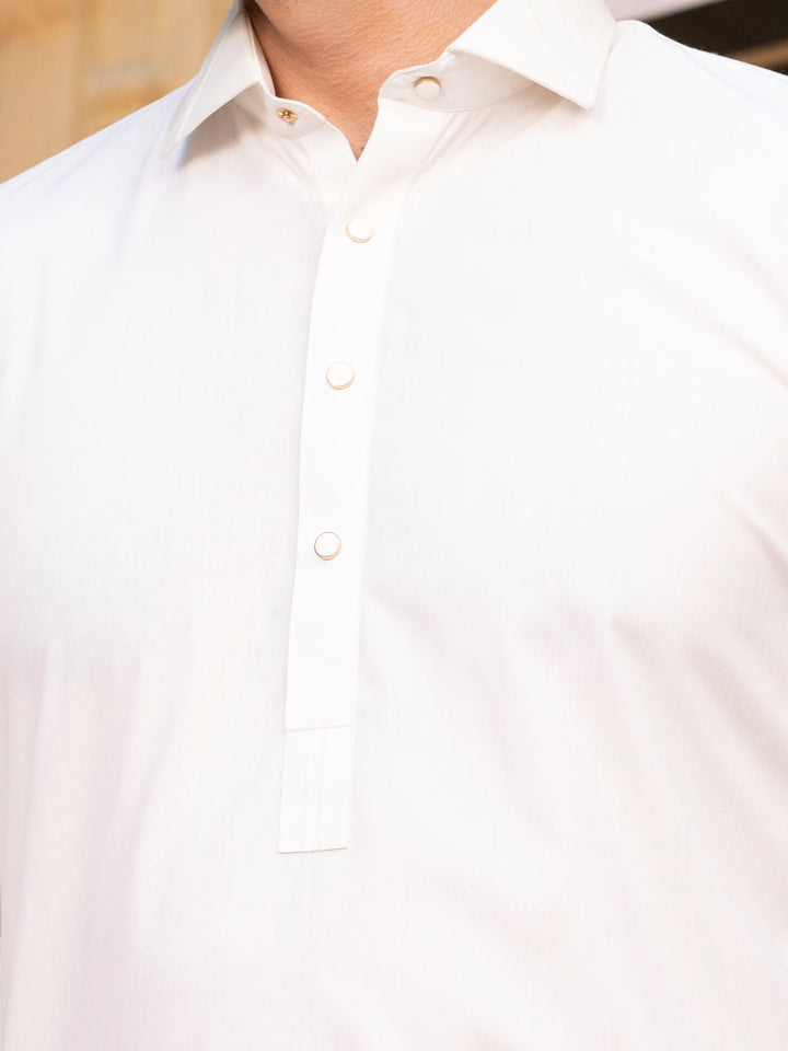 Blended Off White Shalwar Kameez - Wasim Akram by Almirah