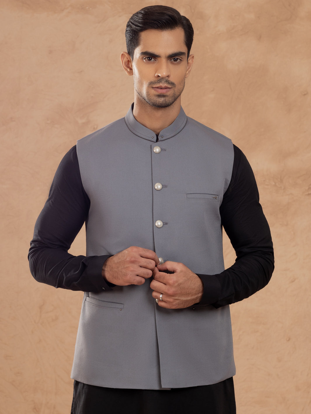 Taflon Rayon Grey Waistcoat - Almirah